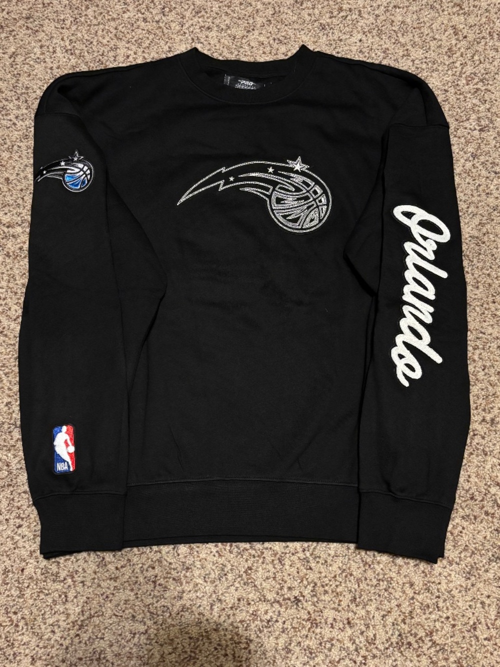 Men's Pro Standard Orlando Magic Black Paint the City Drop Shoulder Sweatshirt